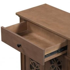 Brown Sideboard with Mirror Door by ATHMILE -ATHMILE Sales Store brown athmile sideboards buffet tables gz b2w20221305 fa 1000