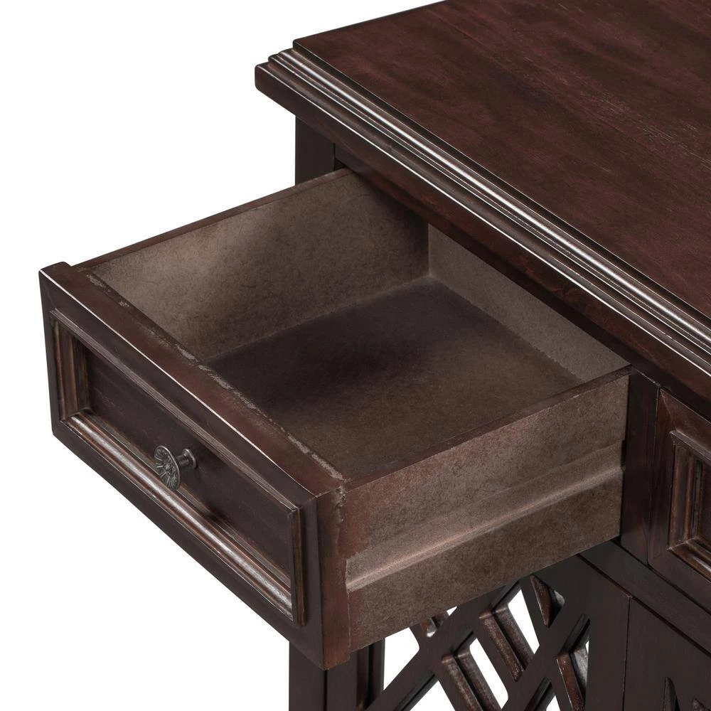 Brown Sideboard with Doors, Drawers and Adjustable Shelf by ATHMILE 7 Brown Sideboard with Doors, Drawers and Adjustable Shelf by ATHMILE - Image 7