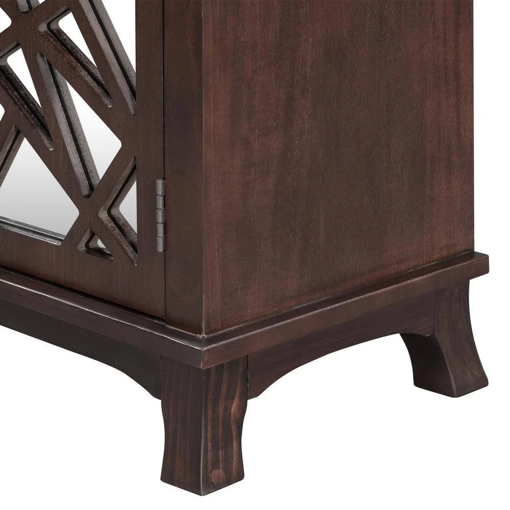 Brown Sideboard with Doors, Drawers and Adjustable Shelf by ATHMILE 9 Brown Sideboard with Doors, Drawers and Adjustable Shelf by ATHMILE - Image 9