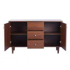 Brown Sideboard with 2 Cabinets and 3-Drawer by ATHMILE -ATHMILE Sales Store brown athmile sideboards buffet tables gz b2w20221456 1f 1000