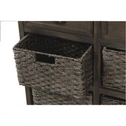 Brown Gray Rustic Storage Cabinet with Two Drawers and Four Classic Rattan Basket by ATHMILE 18 Brown Gray Rustic Storage Cabinet with Two Drawers and Four Classic Rattan Basket by ATHMILE -ATHMILE Sales Store brown gray athmile accent cabinets gz wf193442aad 44 1000