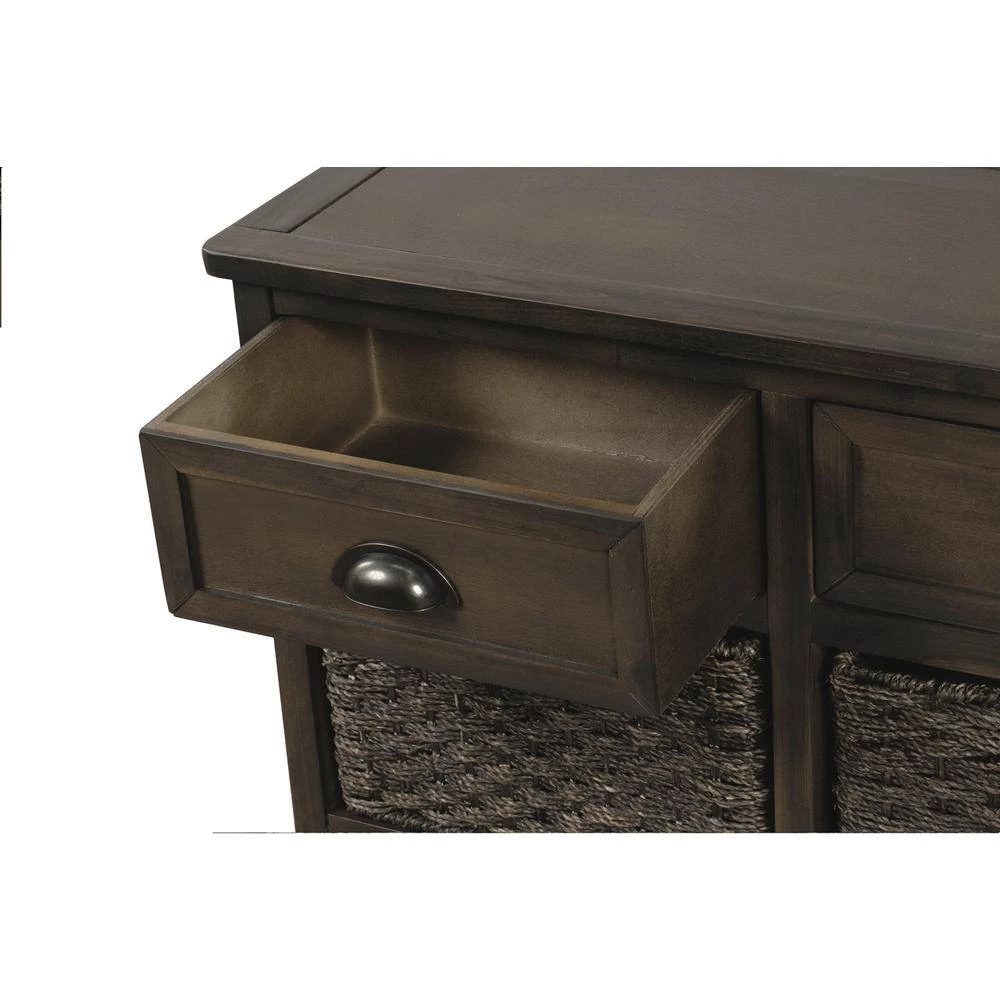 28 in. Brown Gray Standard Rectangle Wood Console Table by ATHMILE 4 28 in. Brown Gray Standard Rectangle Wood Console Table by ATHMILE - Image 4