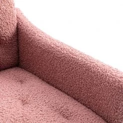 Brush Pink Accent Leisure Single Sofa Chair with Rose Golden Feet (Set of 1) by ATHMILE -ATHMILE Sales Store brush pink athmile accent chairs gz w39537939 44 1000