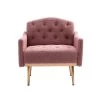 Brush Pink Accent Leisure Single Sofa Chair with Rose Golden Feet (Set of 1) by ATHMILE