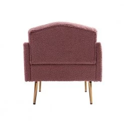 Brush Pink Accent Leisure Single Sofa Chair with Rose Golden Feet (Set of 1) by ATHMILE -ATHMILE Sales Store brush pink athmile accent chairs gz w39537939 76 1000