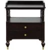 Black Cherry 2-Drawer Nightstand (23.6 in. W x 17 in. D x 27.5 in. H) by ATHMILE