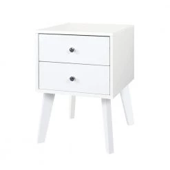 2-Drawer Cream White Nightstand 22.5 in. H x 11.65 in. W x 14.96 in. D by ATHMILE