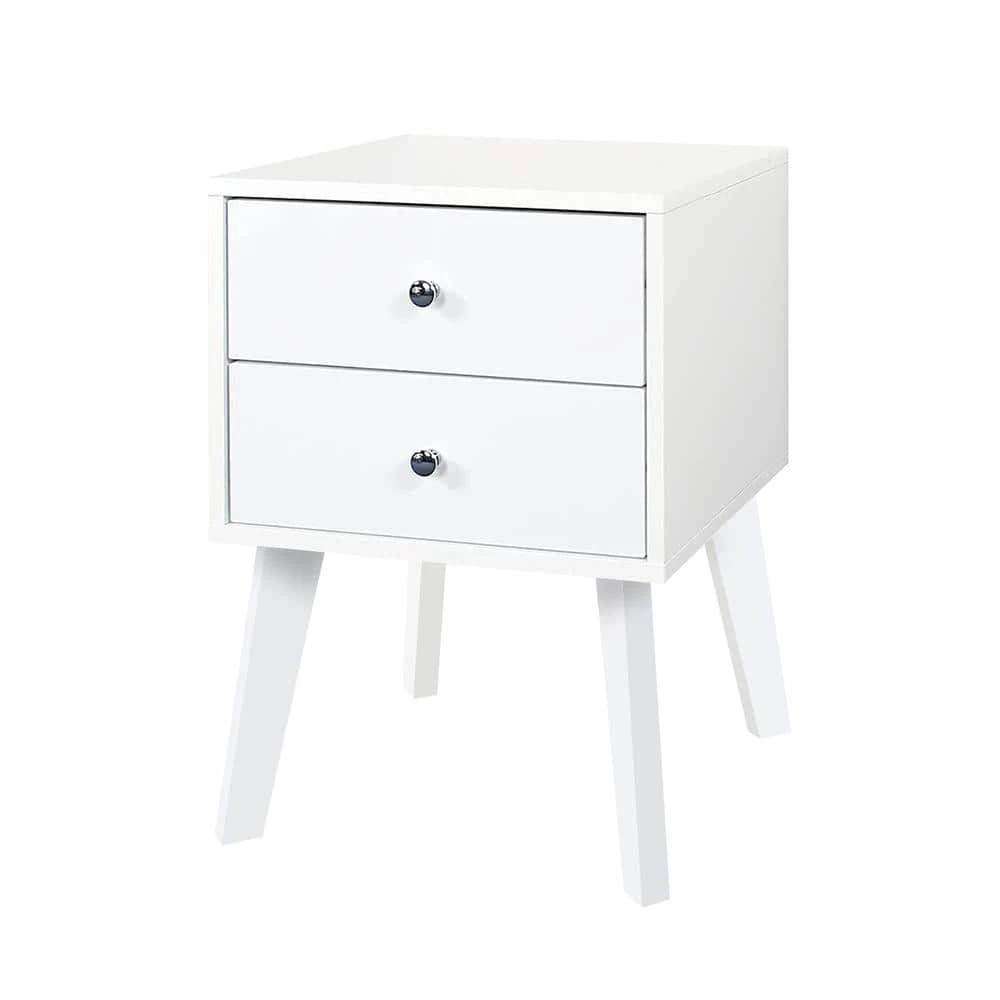 2-Drawer Cream White Nightstand 22.5 in. H x 11.65 in. W x 14.96 in. D by ATHMILE 1 2-Drawer Cream White Nightstand 22.5 in. H x 11.65 in. W x 14.96 in. D by ATHMILE