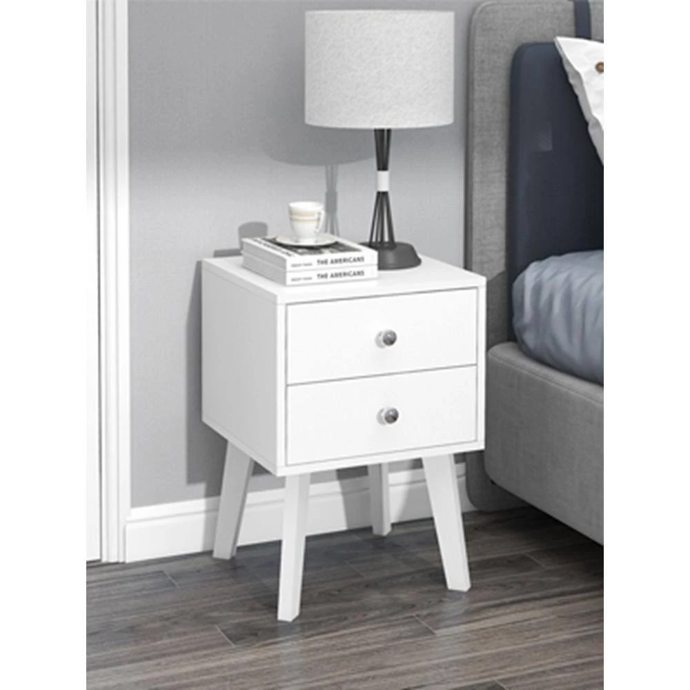 2-Drawer Cream White Nightstand 22.5 in. H x 11.65 in. W x 14.96 in. D by ATHMILE 2 2-Drawer Cream White Nightstand 22.5 in. H x 11.65 in. W x 14.96 in. D by ATHMILE - Image 2