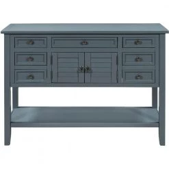 45 in. blue Standard Rectangle Wood Console Table by ATHMILE