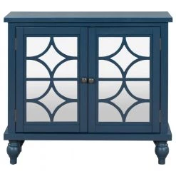 35 in. Dark Blue Standard Rectangle Wood Console Table by ATHMILE