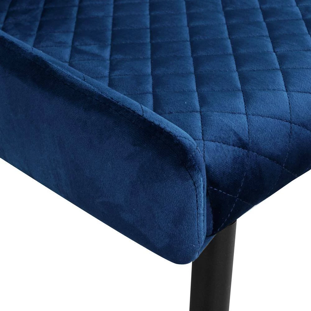 Dark Blue Fabric Dining Chairs (Set of 2) by ATHMILE 5 Dark Blue Fabric Dining Chairs (Set of 2) by ATHMILE - Image 5