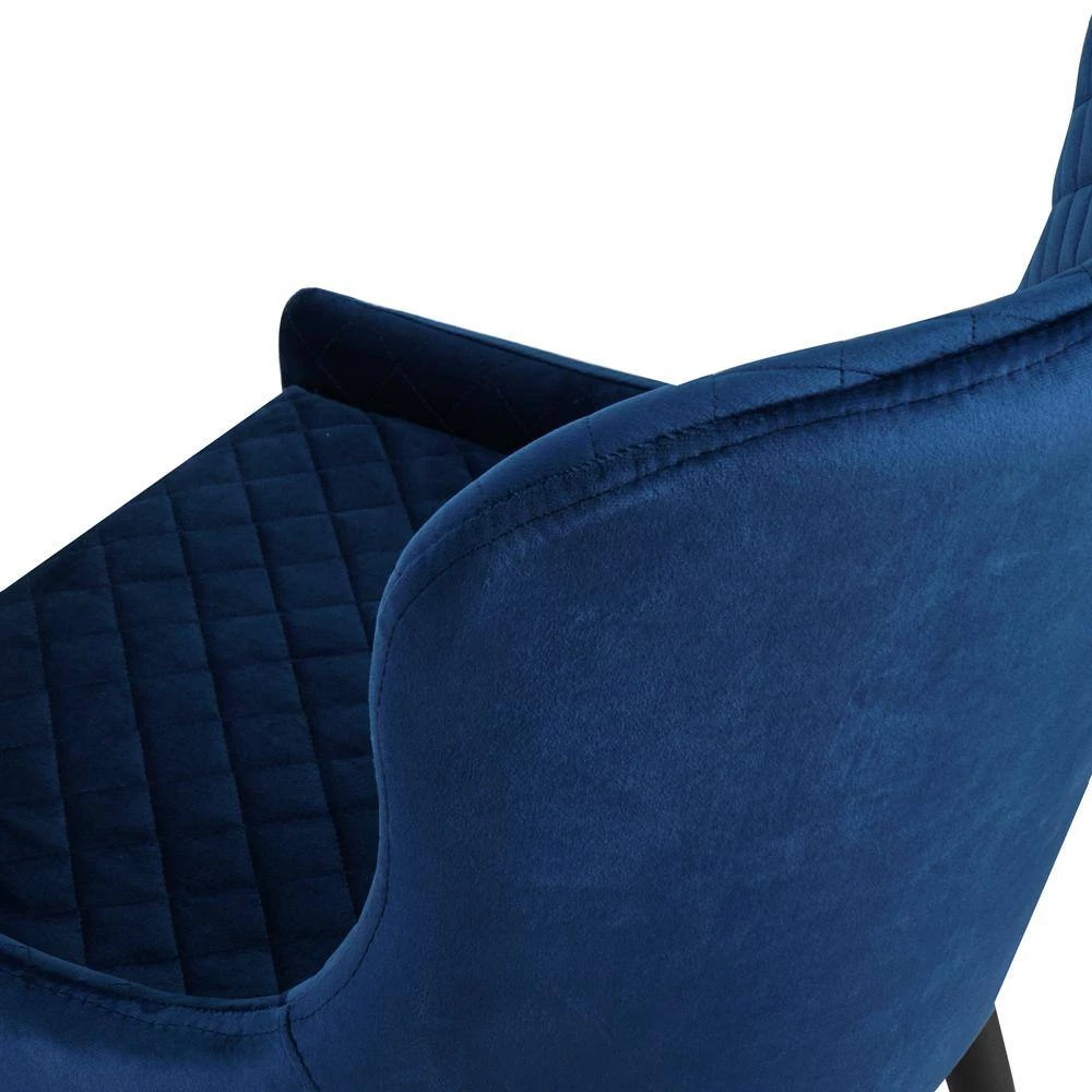 Dark Blue Fabric Dining Chairs (Set of 2) by ATHMILE 3 Dark Blue Fabric Dining Chairs (Set of 2) by ATHMILE - Image 3