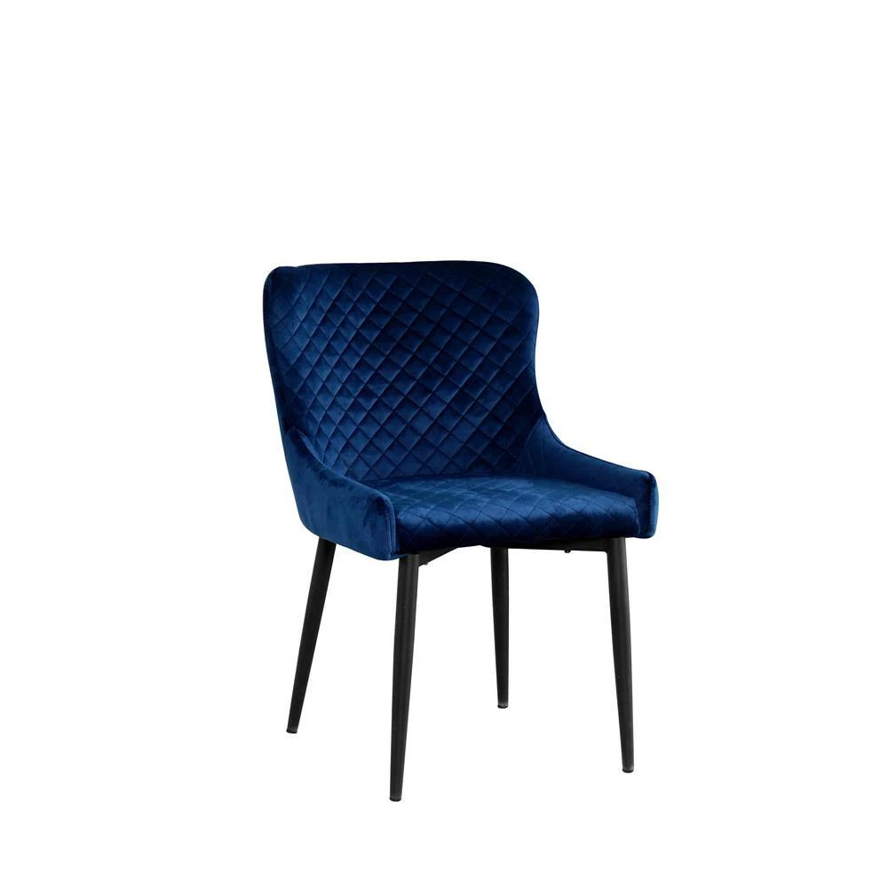 Dark Blue Fabric Dining Chairs (Set of 2) by ATHMILE 2 Dark Blue Fabric Dining Chairs (Set of 2) by ATHMILE - Image 2