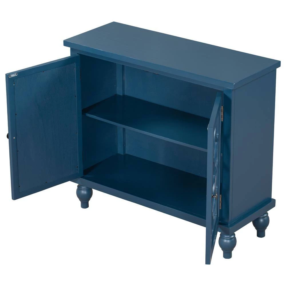 Dark Blue Free Standing Wood Sideboard by ATHMILE 5 Dark Blue Free Standing Wood Sideboard by ATHMILE - Image 5