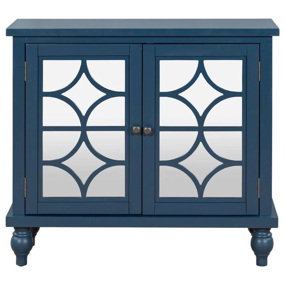 Dark Blue Free Standing Wood Sideboard by ATHMILE 1 Dark Blue Free Standing Wood Sideboard by ATHMILE