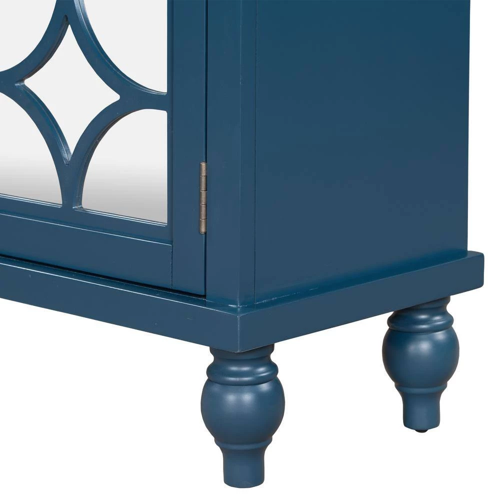 Dark Blue Free Standing Wood Sideboard by ATHMILE 8 Dark Blue Free Standing Wood Sideboard by ATHMILE - Image 8