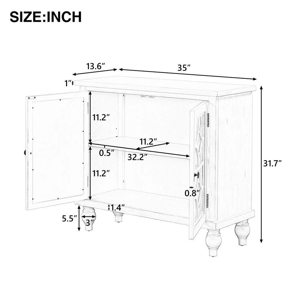 Dark Blue Free Standing Wood Sideboard by ATHMILE 3 Dark Blue Free Standing Wood Sideboard by ATHMILE - Image 3
