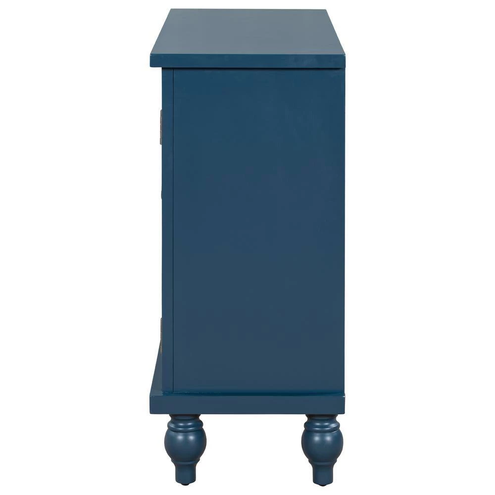 Dark Blue Free Standing Wood Sideboard by ATHMILE 2 Dark Blue Free Standing Wood Sideboard by ATHMILE - Image 2
