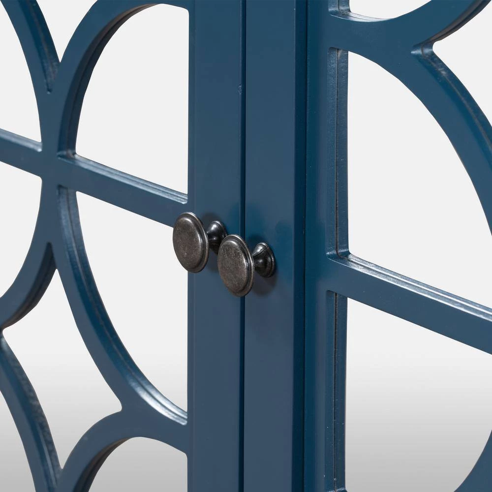 Dark Blue Free Standing Wood Sideboard by ATHMILE 7 Dark Blue Free Standing Wood Sideboard by ATHMILE - Image 7