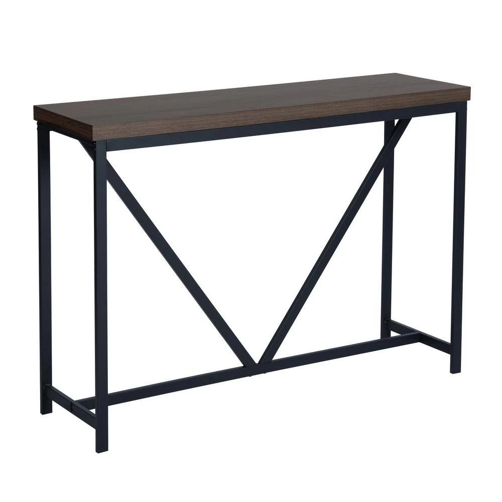 47.2 in. Dark Brown Standard Rectangle Wood Console Table with Metal Frame by ATHMILE 6 47.2 in. Dark Brown Standard Rectangle Wood Console Table with Metal Frame by ATHMILE - Image 6