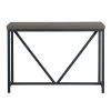 47.2 in. Dark Brown Standard Rectangle Wood Console Table with Metal Frame by ATHMILE