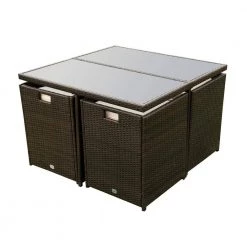 9-Piece Dark Brown Glass Top Table Set Seats 8 by ATHMILE 12 9-Piece Dark Brown Glass Top Table Set Seats 8 by ATHMILE -ATHMILE Sales Store dark brown athmile dining room sets dqw329s00035 44 1000