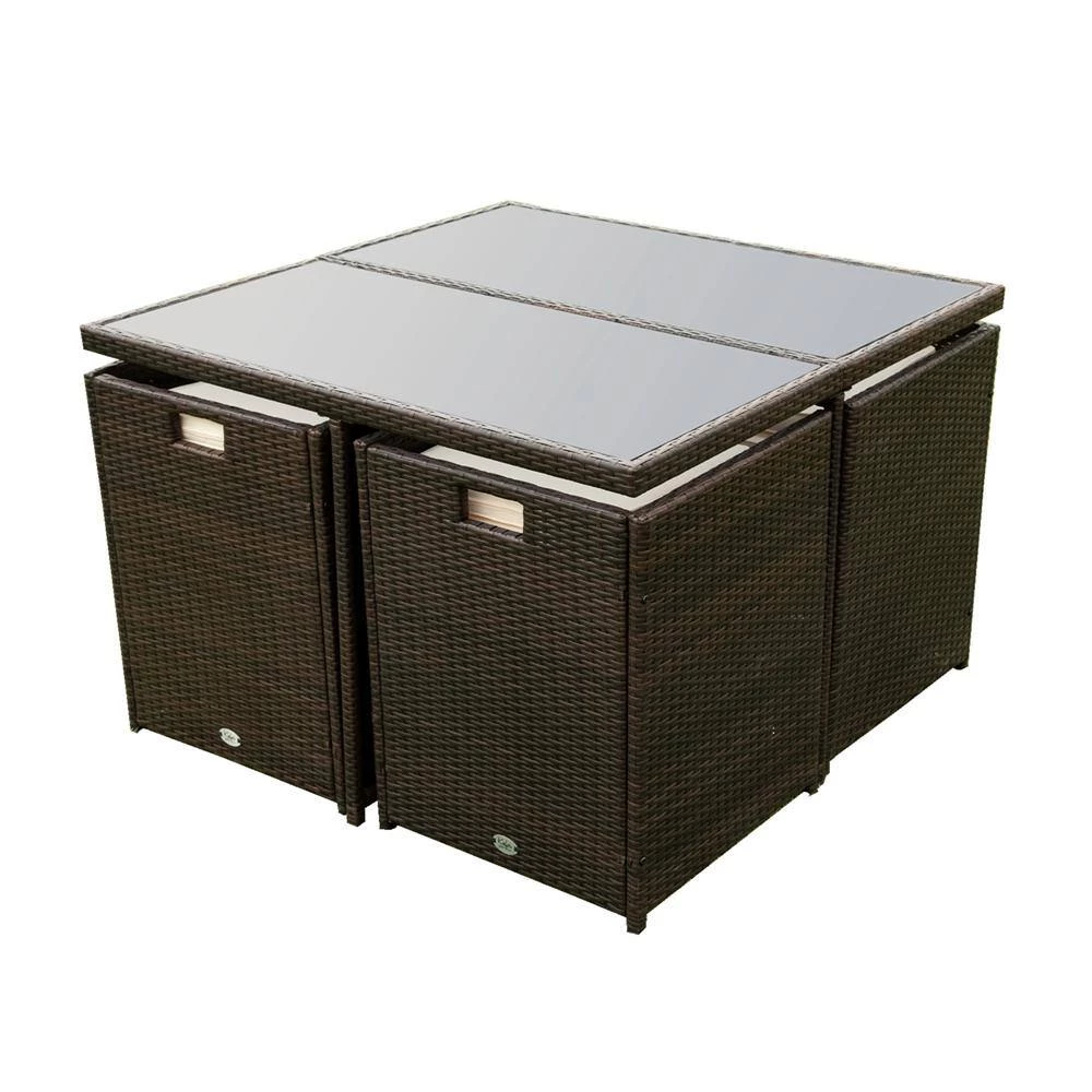 9-Piece Dark Brown Glass Top Table Set Seats 8 by ATHMILE 6 9-Piece Dark Brown Glass Top Table Set Seats 8 by ATHMILE - Image 6