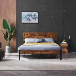 Dark Brown Full Platform Bed by ATHMILE 10 Dark Brown Full Platform Bed by ATHMILE -ATHMILE Sales Store dark brown athmile panel beds ddw31129034 c3 1000