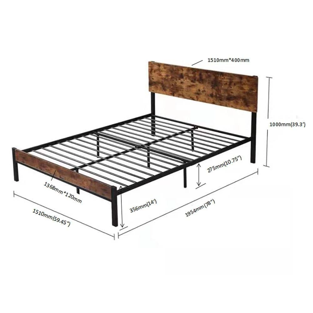 Dark Brown Full Platform Bed by ATHMILE 2 Dark Brown Full Platform Bed by ATHMILE - Image 2