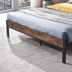 Dark Brown Full Platform Bed by ATHMILE 14 Dark Brown Full Platform Bed by ATHMILE -ATHMILE Sales Store dark brown athmile panel beds ddw31129034 fa 1000