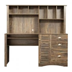 59.06 in. Antiqued Paint Home Office Computer Desk with Hutch by ATHMILE