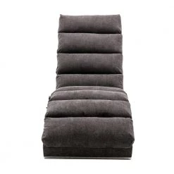 Dark Gray Linen Polyester Fabric Chaise Lounge (Set of 1) by ATHMILE