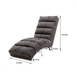 Dark Gray Linen Polyester Fabric Chaise Lounge (Set of 1) by ATHMILE 9 Dark Gray Linen Polyester Fabric Chaise Lounge (Set of 1) by ATHMILE -ATHMILE Sales Store dark gray athmile chaise lounges gz b2w20220732 c3 1000