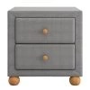 2-Drawers Upholstered Dark Gray Nightstand (20.9 in. L x 18.1 in. W x 18.2 in. H) by ATHMILE