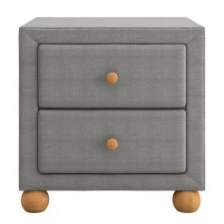 2-Drawers Upholstered Dark Gray Nightstand (20.9 in. L x 18.1 in. W x 18.2 in. H) by ATHMILE