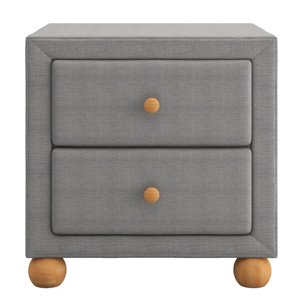 2-Drawers Upholstered Dark Gray Nightstand (20.9 in. L x 18.1 in. W x 18.2 in. H) by ATHMILE 1 2-Drawers Upholstered Dark Gray Nightstand (20.9 in. L x 18.1 in. W x 18.2 in. H) by ATHMILE