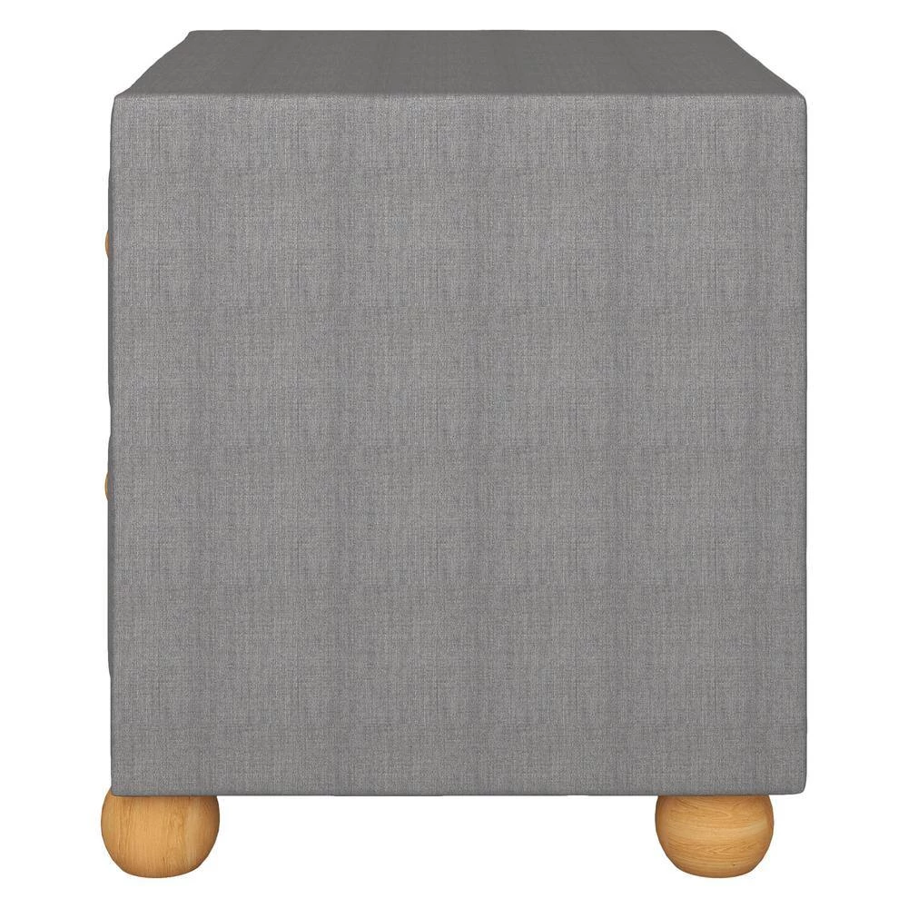 2-Drawers Upholstered Dark Gray Nightstand (20.9 in. L x 18.1 in. W x 18.2 in. H) by ATHMILE 8 2-Drawers Upholstered Dark Gray Nightstand (20.9 in. L x 18.1 in. W x 18.2 in. H) by ATHMILE - Image 8