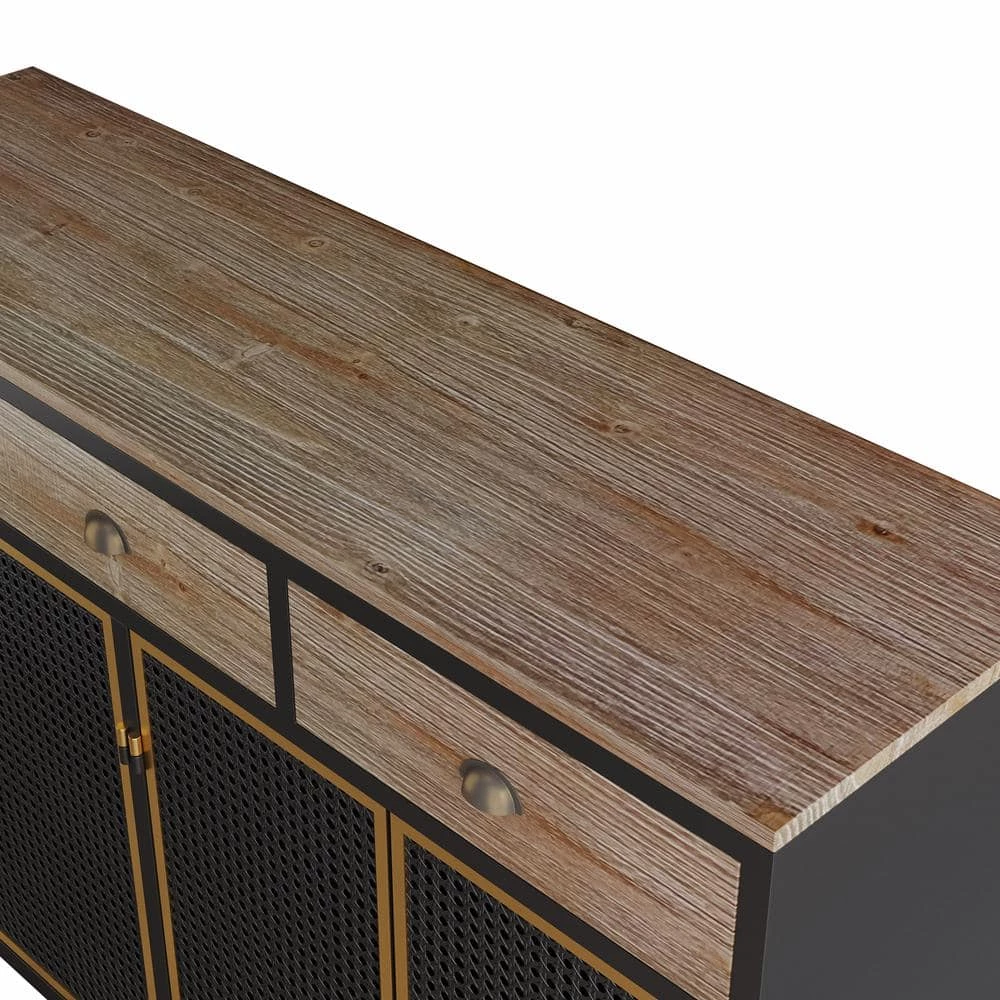 Dark Gray Sideboard with 3 Top Drawers by ATHMILE 5 Dark Gray Sideboard with 3 Top Drawers by ATHMILE - Image 5