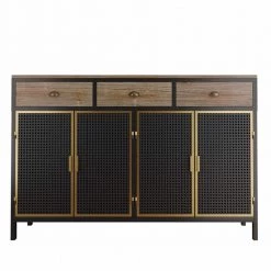 Dark Gray Sideboard with 3 Top Drawers by ATHMILE