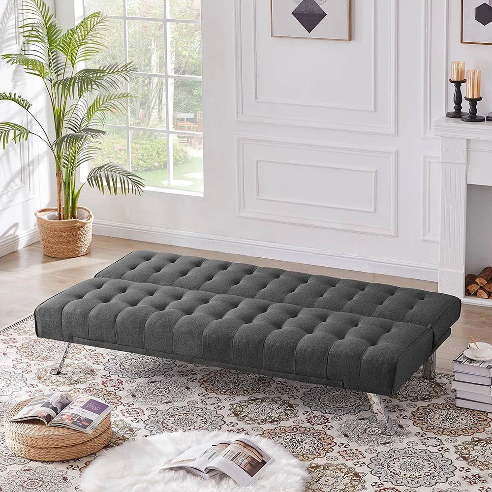 70.08 in. W Dark Gray Fabric Twin Size Futon Sofa Bed by ATHMILE 7 70.08 in. W Dark Gray Fabric Twin Size Futon Sofa Bed by ATHMILE - Image 7