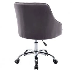 Dark Gray Velvet Upholstered Swivel Task Chair with Sloped Arm by ATHMILE -ATHMILE Sales Store dark gray athmile task chairs gz b2w20221157 4f 1000