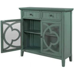 Dark Green Accent Storage Cabinet Wooden Cabinet with Adjustable Shelf and Glass Doors by ATHMILE 17 Dark Green Accent Storage Cabinet Wooden Cabinet with Adjustable Shelf and Glass Doors by ATHMILE -ATHMILE Sales Store dark green athmile accent cabinets gz wf284634aad 1f 1000