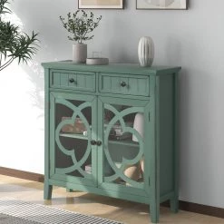 Dark Green Accent Storage Cabinet Wooden Cabinet with Adjustable Shelf and Glass Doors by ATHMILE 16 Dark Green Accent Storage Cabinet Wooden Cabinet with Adjustable Shelf and Glass Doors by ATHMILE -ATHMILE Sales Store dark green athmile accent cabinets gz wf284634aad 4f 1000