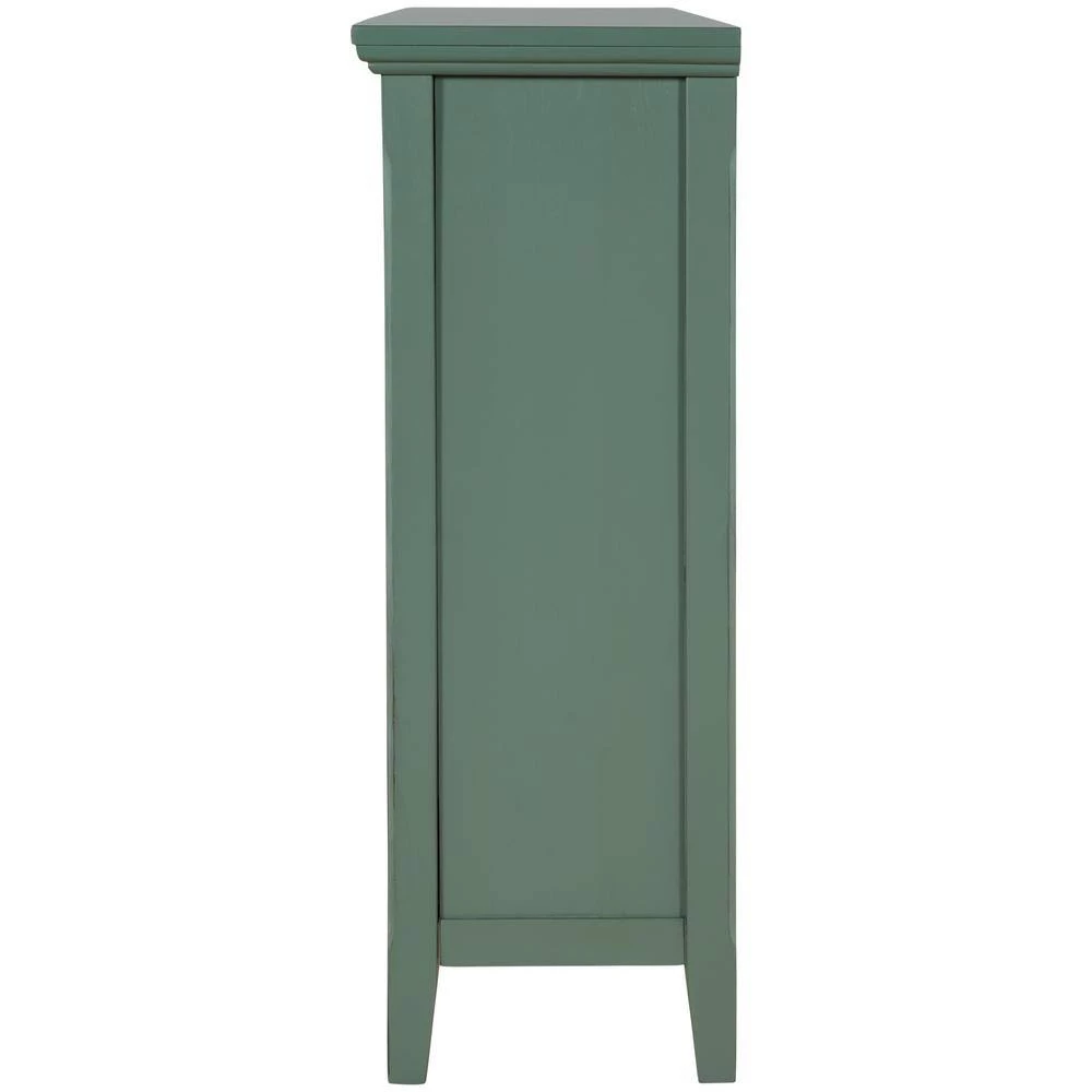 Dark Green Accent Storage Cabinet Wooden Cabinet with Adjustable Shelf and Glass Doors by ATHMILE 2 Dark Green Accent Storage Cabinet Wooden Cabinet with Adjustable Shelf and Glass Doors by ATHMILE - Image 2