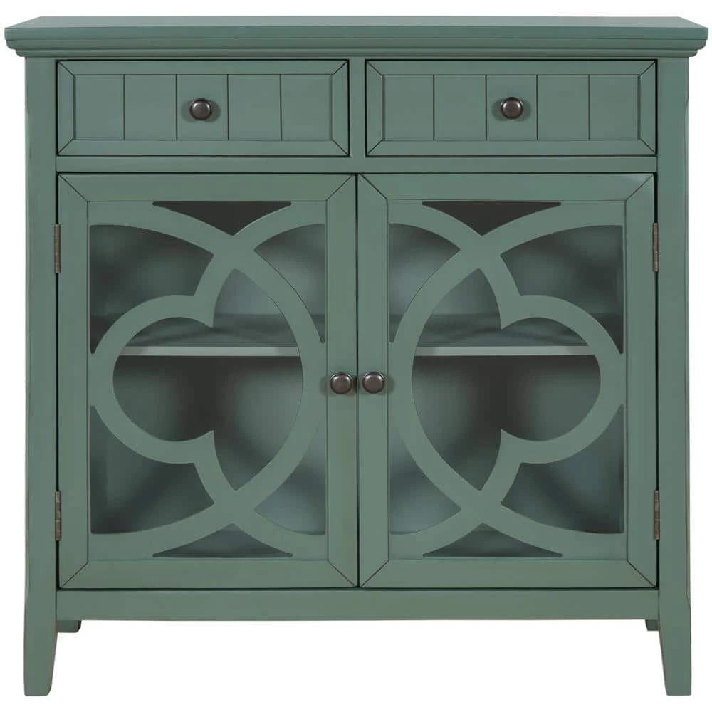 35.4 in. Dark Green Standard Rectangle Wood Console Table by ATHMILE 1 35.4 in. Dark Green Standard Rectangle Wood Console Table by ATHMILE