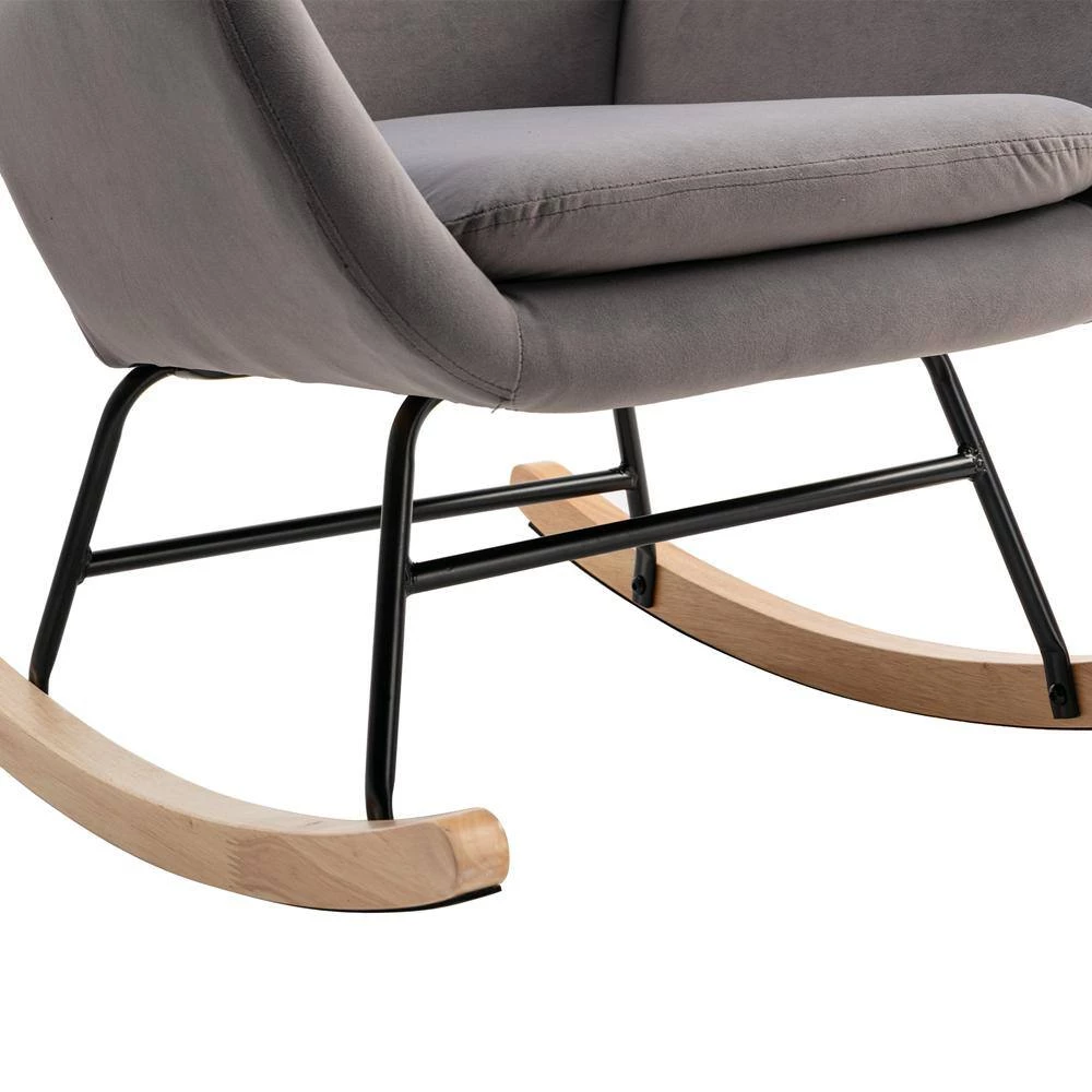 Gray Polyester Rocking Chair by ATHMILE 4 Gray Polyester Rocking Chair by ATHMILE - Image 4