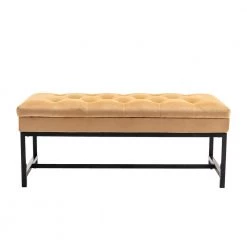 Dark Yellow Storage Bench 44.09 in. L x 17.52 in. W x 18.11 in. H by ATHMILE