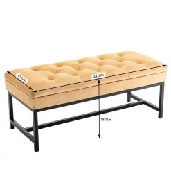 Dark Yellow Storage Bench 44.09 in. L x 17.52 in. W x 18.11 in. H by ATHMILE 9 Dark Yellow Storage Bench 44.09 in. L x 17.52 in. W x 18.11 in. H by ATHMILE -ATHMILE Sales Store dark yellow athmile bedroom benches gz b2w20221088 c3 1000