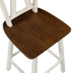 Walnut Counter Height Dining Side Chair (Set of 2) by ATHMILE -ATHMILE Sales Store distressed white athmile dining chairs gz b2w20221268 44 1000